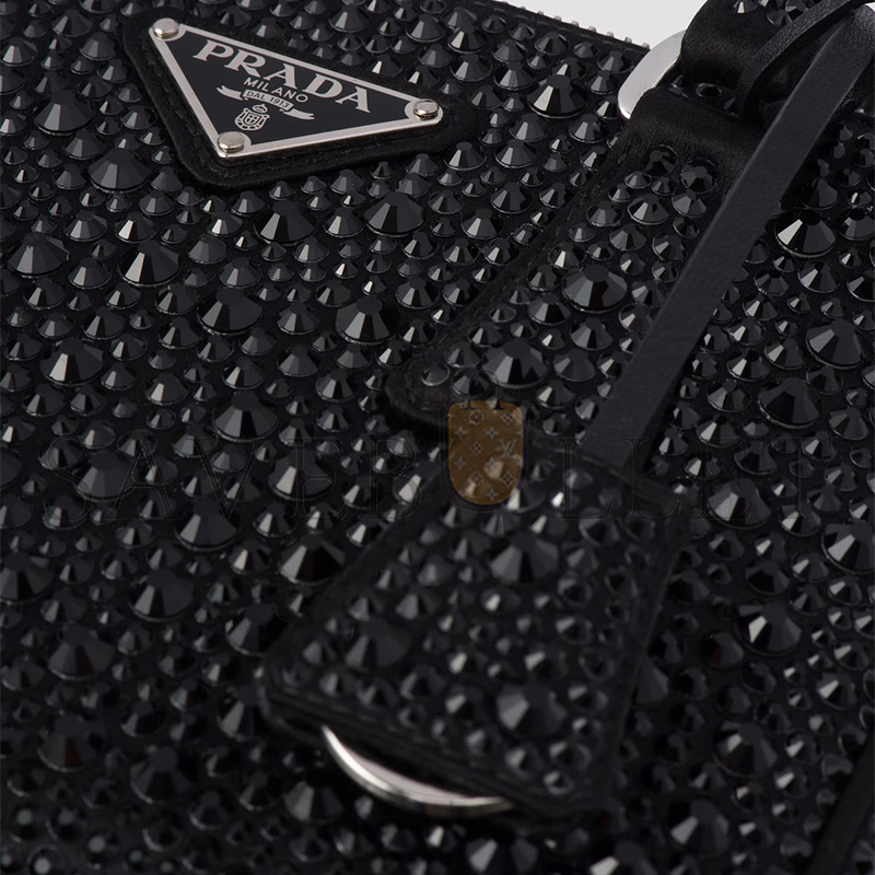 Pra*a galleria satin mini-bag with crystals 1ba906 (20*14.5*9.5cm)